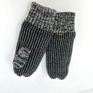 L.L. Bean Knit‎ Sherpa Lined Mittens Black OS